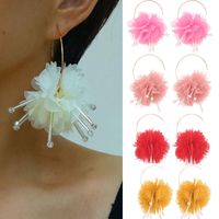 1 Pair Vacation Sweet Flower Alloy Cloth Drop Earrings main image 1