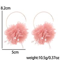 1 Pair Vacation Sweet Flower Alloy Cloth Drop Earrings main image 5