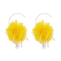 1 Pair Vacation Sweet Flower Alloy Cloth Drop Earrings main image 4