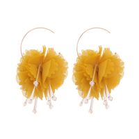 1 Pair Vacation Sweet Flower Alloy Cloth Drop Earrings main image 3