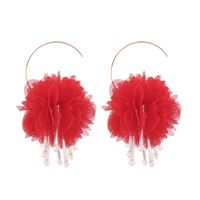 1 Pair Vacation Sweet Flower Alloy Cloth Drop Earrings main image 2