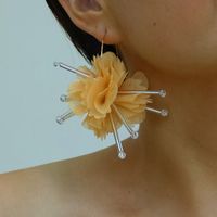 1 Pair Vacation Sweet Flower Alloy Cloth Drop Earrings sku image 4