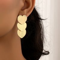 1 Pair Retro Heart Shape Plating Alloy Drop Earrings main image 4