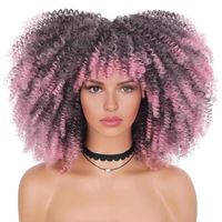 Women's African Style Casual High Temperature Wire Air Bangs Short Curly Hair Wigs sku image 20
