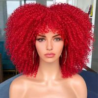 Women's African Style Casual High Temperature Wire Air Bangs Short Curly Hair Wigs sku image 21