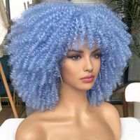 Women's African Style Casual High Temperature Wire Air Bangs Short Curly Hair Wigs sku image 30