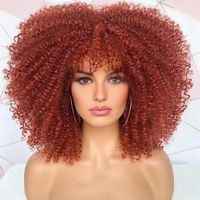 Women's African Style Casual High Temperature Wire Air Bangs Short Curly Hair Wigs sku image 26