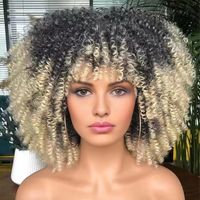 Women's African Style Casual High Temperature Wire Air Bangs Short Curly Hair Wigs sku image 27