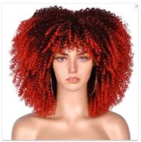 Women's African Style Casual High Temperature Wire Air Bangs Short Curly Hair Wigs sku image 22