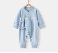 Casual Solid Color Cotton Baby Rompers sku image 2