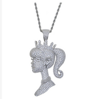 Princess Cartoon Character Copper Pendant Necklace In Bulk sku image 1