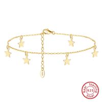 Elegante Playa Estrella Plata Esterlina Enchapado Cadena Chapado En Oro De 14 Quilates. Blanco Oro Plateado Plateado Mujeres Calcetín sku image 1