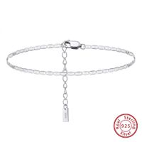 Beach Simple Style Solid Color Sterling Silver Plating 14k Gold Plated White Gold Plated Silver Plated Women's Anklet sku image 2