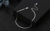Beach Simple Style Solid Color Sterling Silver Plating 14k Gold Plated White Gold Plated Silver Plated Women's Anklet main image 1