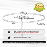 Beach Simple Style Solid Color Sterling Silver Plating 14k Gold Plated White Gold Plated Silver Plated Women's Anklet main image 2
