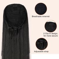 Women's Cute Sweet African Style Casual Party Cosplay Chemical Fiber High Temperature Wire Long Straight Hair Ponytail Wigs main image 7