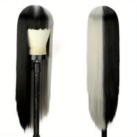 Women's Elegant Sweet Masquerade Party Cosplay Chemical Fiber High Temperature Wire Bangs Long Straight Hair Wigs main image 4