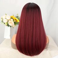 Women's Elegant Sweet Masquerade Party Cosplay Chemical Fiber High Temperature Wire Bangs Straight Hair Long Straight Hair Wigs main image 7