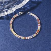 Elegant Shiny Rectangle Copper Inlay Zircon Bracelets main image 3
