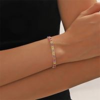 Elegant Shiny Rectangle Copper Inlay Zircon Bracelets main image 4