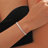 Elegant Shiny Rectangle Copper Inlay Zircon Bracelets main image 1