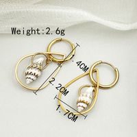 1 Pair Casual Vacation Beach Conch Plating 304 Stainless Steel Shell 14K Gold Plated Earrings main image 2