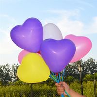 Simple Style Classic Style Heart Shape Solid Color Emulsion Party Carnival Balloons main image 3