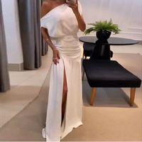 Women's Slit Dress Elegant Sexy Oblique Collar Printing Sleeveless Printing Gradient Color Solid Color Maxi Long Dress Banquet main image 4
