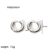 1 Pair Simple Style Round Plating 201 Stainless Steel 18K Gold Plated Hoop Earrings sku image 1