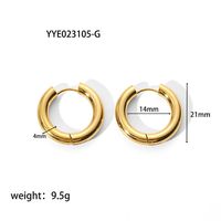 1 Pair Simple Style Round Plating 201 Stainless Steel 18K Gold Plated Hoop Earrings sku image 7