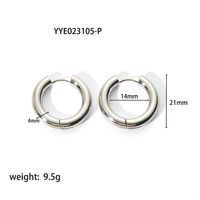1 Pair Simple Style Round Plating 201 Stainless Steel 18K Gold Plated Hoop Earrings sku image 3