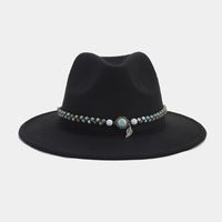 Women's Elegant Basic Solid Color Big Eaves Fedora Hat sku image 1