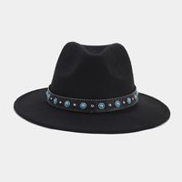 Women's Elegant Basic Solid Color Big Eaves Fedora Hat sku image 3