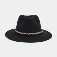 Women's Elegant Basic Solid Color Big Eaves Fedora Hat sku image 11