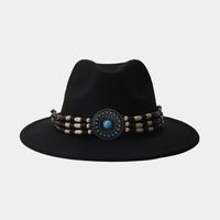 Women's Elegant Basic Solid Color Big Eaves Fedora Hat sku image 12