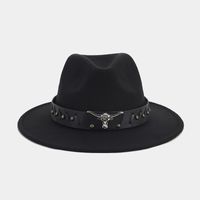 Women's Elegant Basic Solid Color Big Eaves Fedora Hat sku image 14