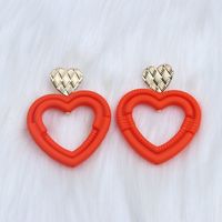 1 Pair Simple Style Heart Shape Spray Paint Hollow Out Arylic Drop Earrings sku image 2