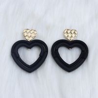 1 Pair Simple Style Heart Shape Spray Paint Hollow Out Arylic Drop Earrings sku image 4