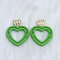 1 Pair Simple Style Heart Shape Spray Paint Hollow Out Arylic Drop Earrings sku image 6