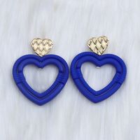 1 Pair Simple Style Heart Shape Spray Paint Hollow Out Arylic Drop Earrings sku image 9