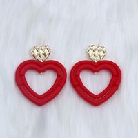 1 Pair Simple Style Heart Shape Spray Paint Hollow Out Arylic Drop Earrings sku image 11