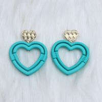 1 Pair Simple Style Heart Shape Spray Paint Hollow Out Arylic Drop Earrings sku image 12