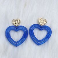 1 Pair Simple Style Heart Shape Spray Paint Hollow Out Arylic Drop Earrings sku image 15