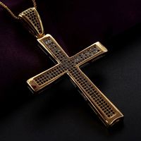 2021 New Cross Or-plaqué Collier Femme Usine Approvisionnement Direct Catholique Religieux Pendentif Quille Chaîne Réglable main image 4