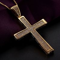 2021 New Cross Or-plaqué Collier Femme Usine Approvisionnement Direct Catholique Religieux Pendentif Quille Chaîne Réglable main image 3