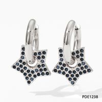 1 Pair Lady Star Plating Inlay 304 Stainless Steel Rhinestones 16K Gold Plated White Gold Plated Gold Plated Earrings sku image 10