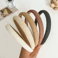 Women's Simple Style Solid Color Straw Braid Hair Band main image 1