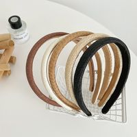 Women's Simple Style Solid Color Straw Braid Hair Band main image 2
