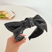 Elegant Lady Solid Color Bow Knot Cloth Hair Band sku image 1