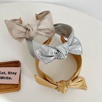 Elegant Lady Solid Color Bow Knot Cloth Hair Band main image 3